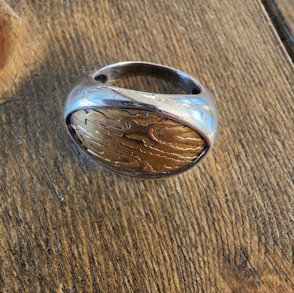 Silpada Timber Sterling Silver and Brass ring size 8